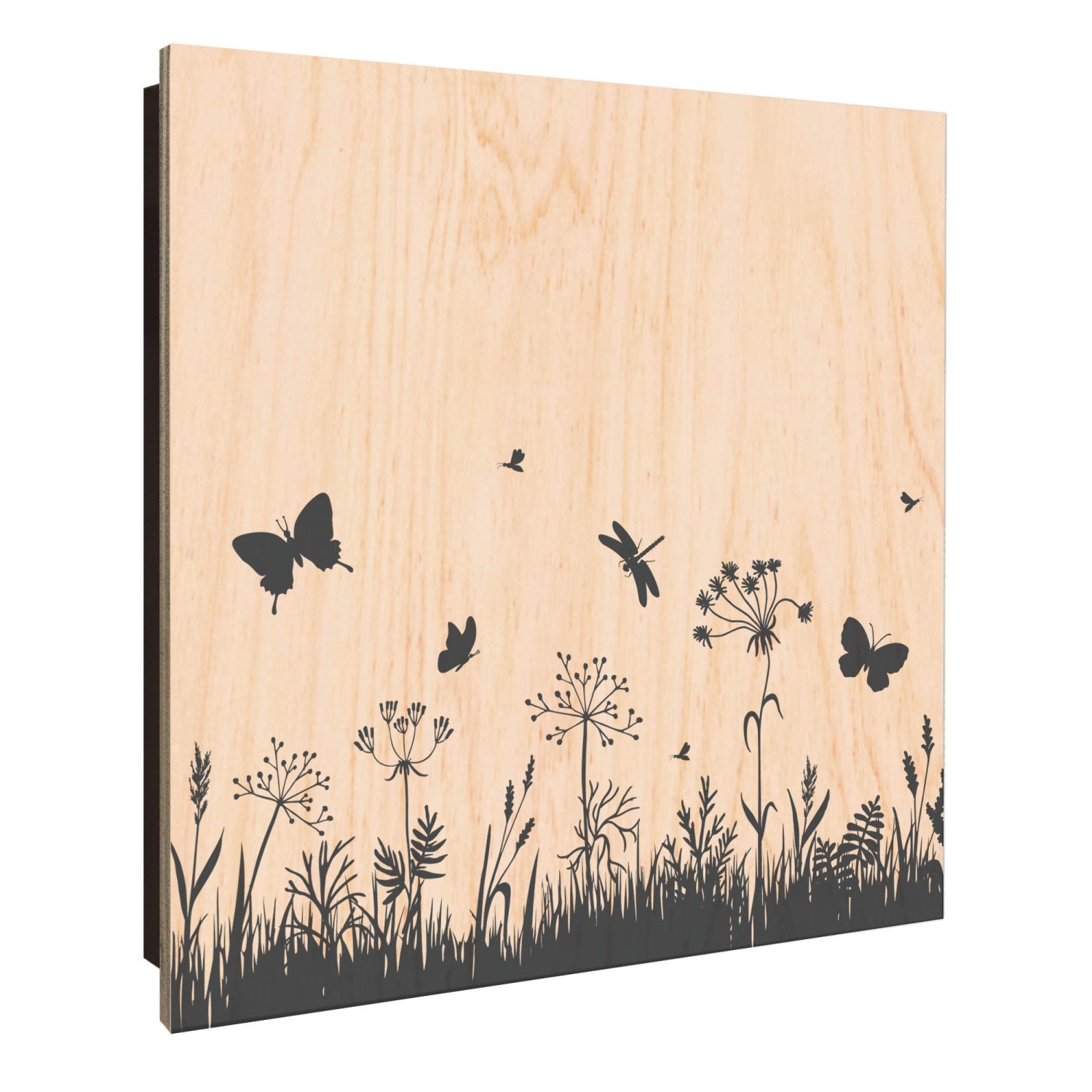 Banjado Schlüsselkasten Holz 30x30cm Schwarz Scharnier Rechts 50 Haken Desi günstig online kaufen