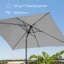 Hellgrauer, rechteckiger Svita Sonnenschirm 3x2m mit Stahlgestell für Balkon und Terrasse.