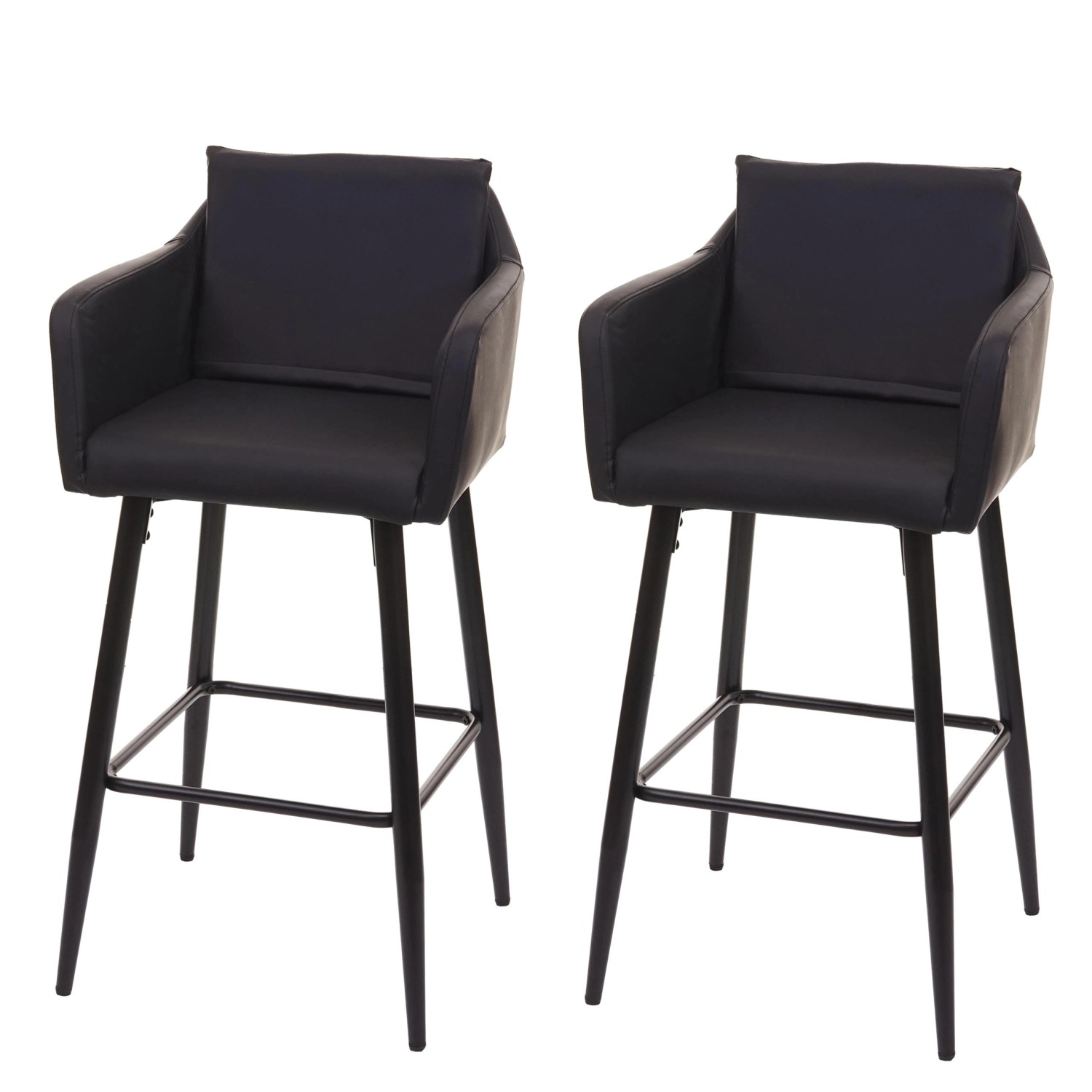 PROREGAL 2er-Set Barhocker Mit Lehne Sitzhöhe 74cm Fußablage Metall Kunstle günstig online kaufen