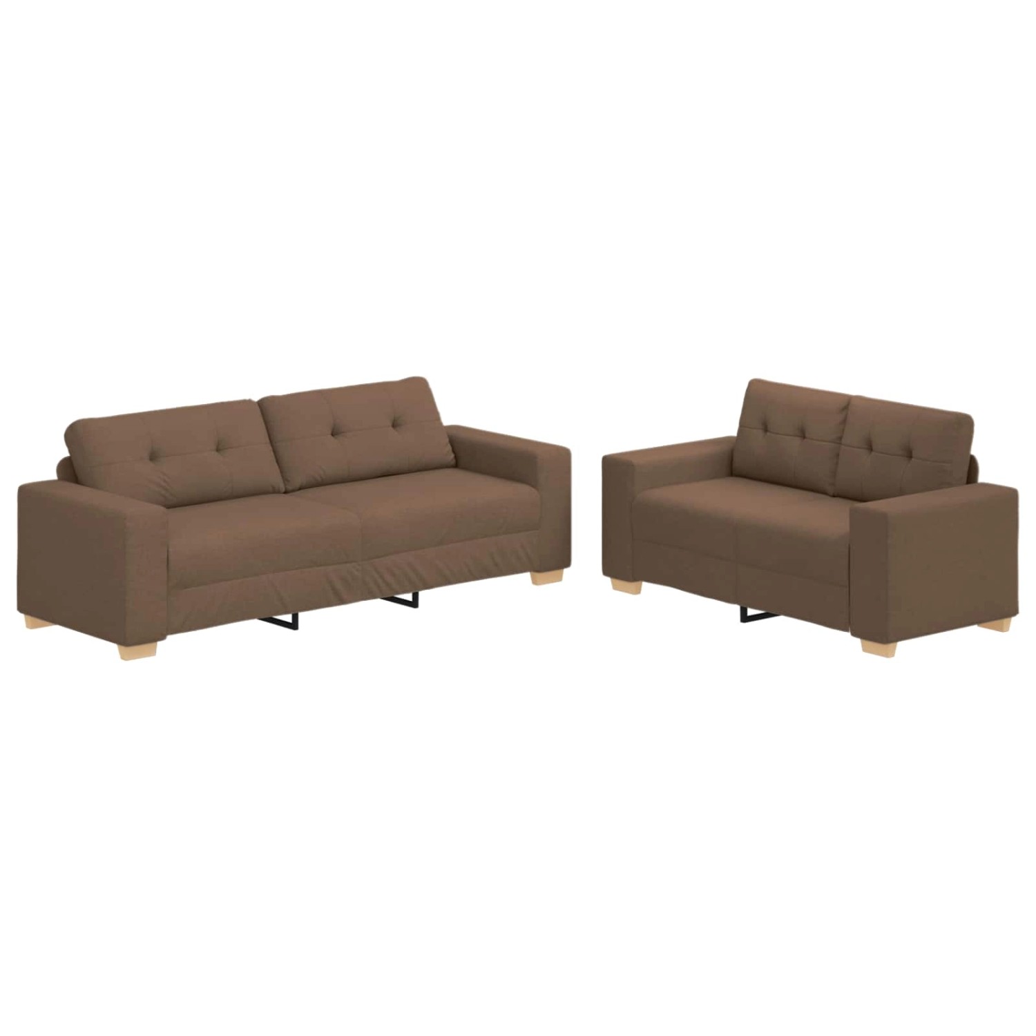 vidaXL Sofa-Set 2-Tlg Braun Leinenmischgewebe 3324714 günstig online kaufen