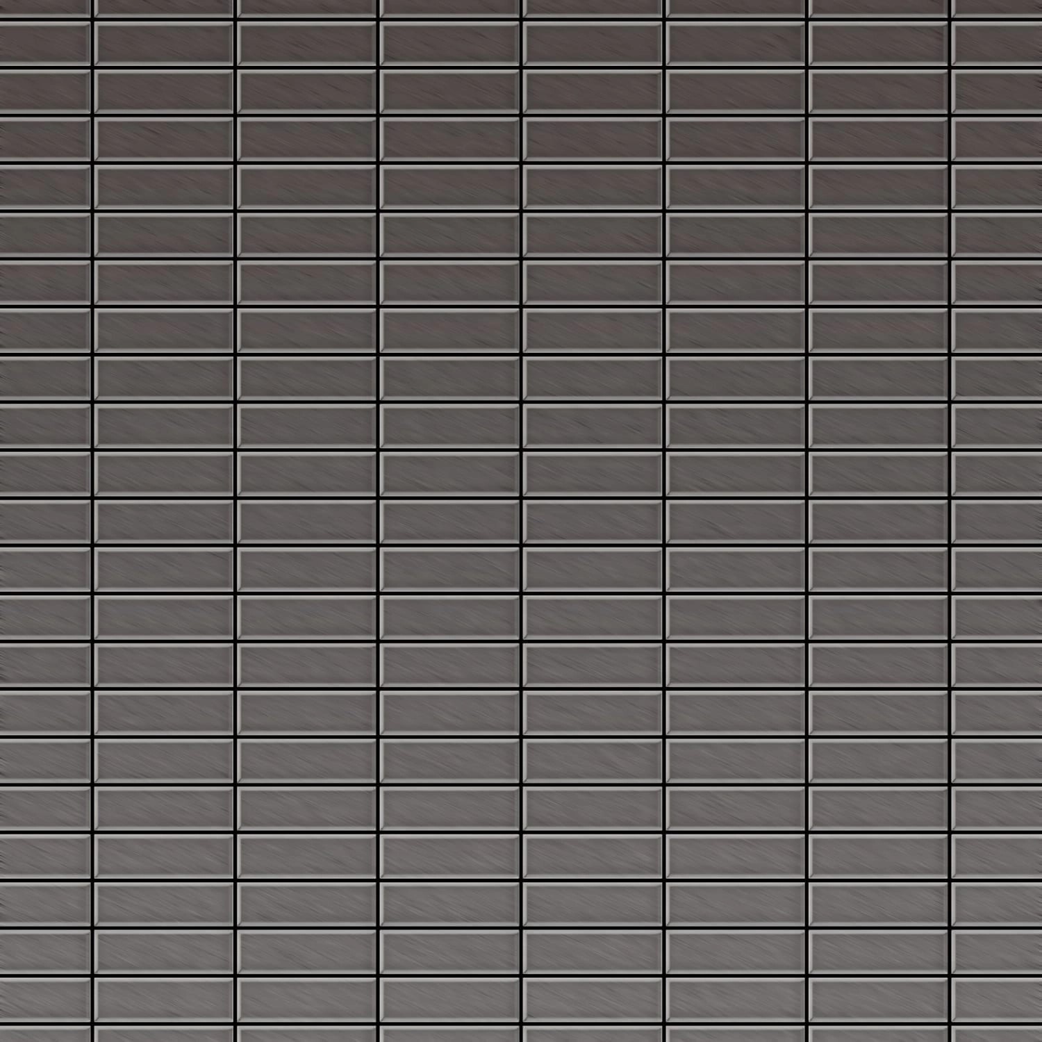 ALLOY Mosaik Fliese Massiv Metall Titan Gebürstet Dunkelgrau 1,6mm Stark Ca günstig online kaufen