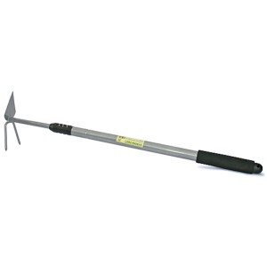 PROREGAL Gartenhacke Flat-2-Zinken, Gartenhandgerät mit Teleskopstiel.
