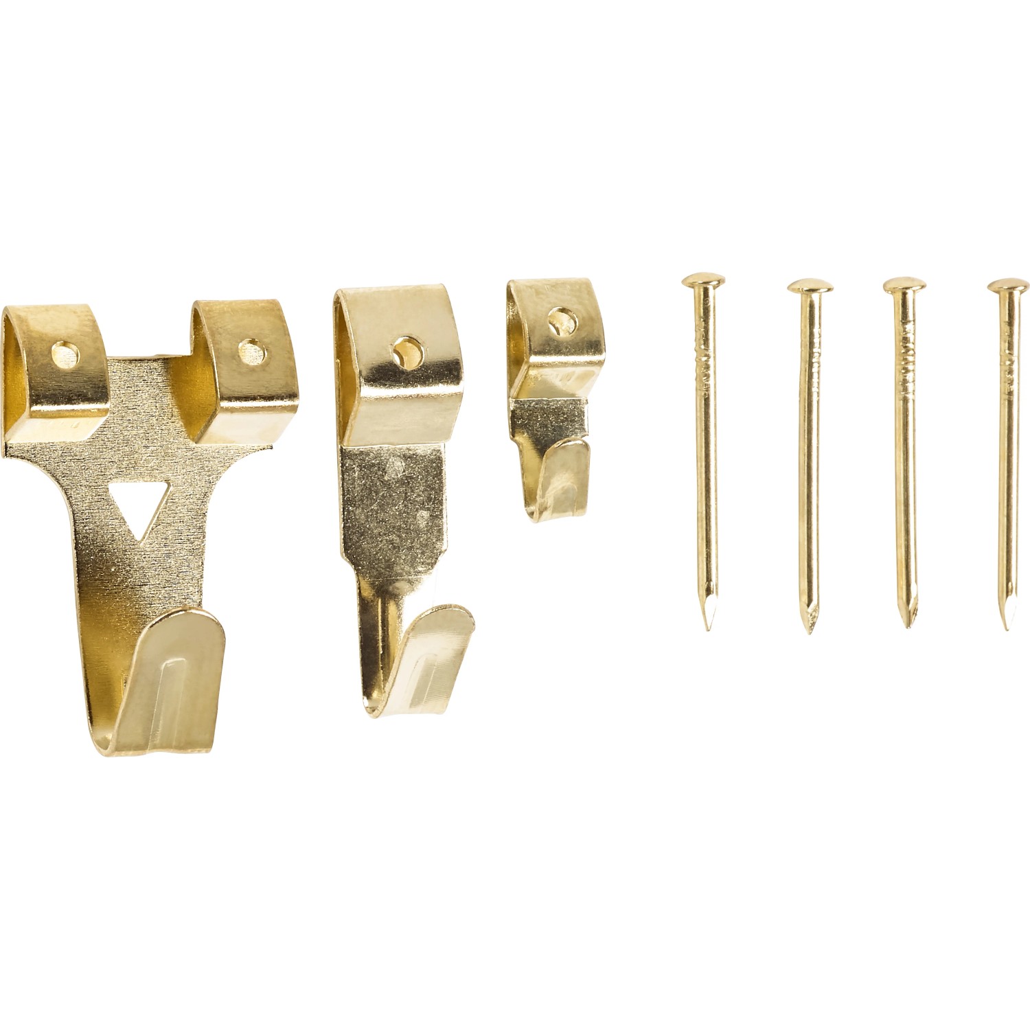 Wandhaken-Set Stahl Vermessingt Gr. 0-3 8-teilig