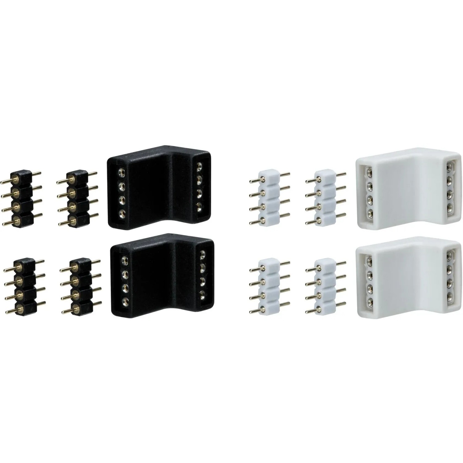 Paulmann YourLED Eckverbinder 4er-Pack, weiß und schwarz, für LED-Streifen.