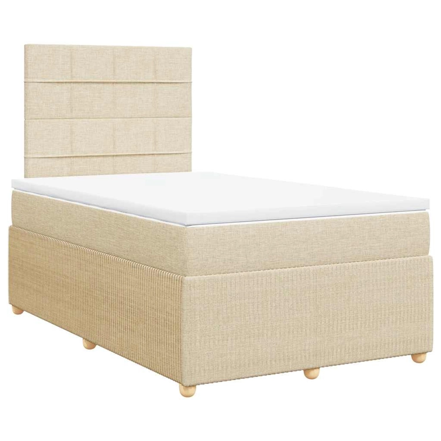 vidaXL Boxspringbett mit Matratze Creme 120x190 cm Stoff 3292000 günstig online kaufen