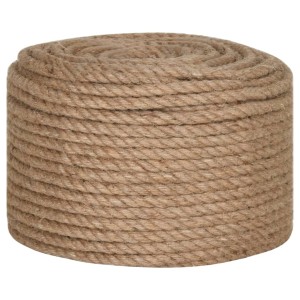 vidaXL Juteseil, 25m lang, 10mm stark, als Rolle gewickelt. Natürliche, geflochtene Hanfschnur für Garten & Deko.