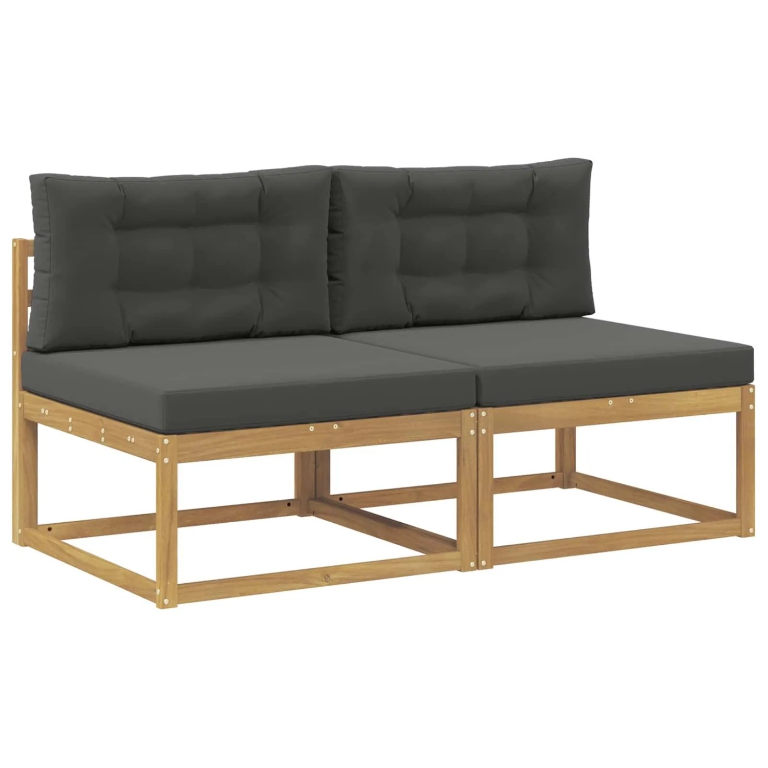 vidaXL 2 Stück Outdoor Mittelsofa Polyester Weiß 901543