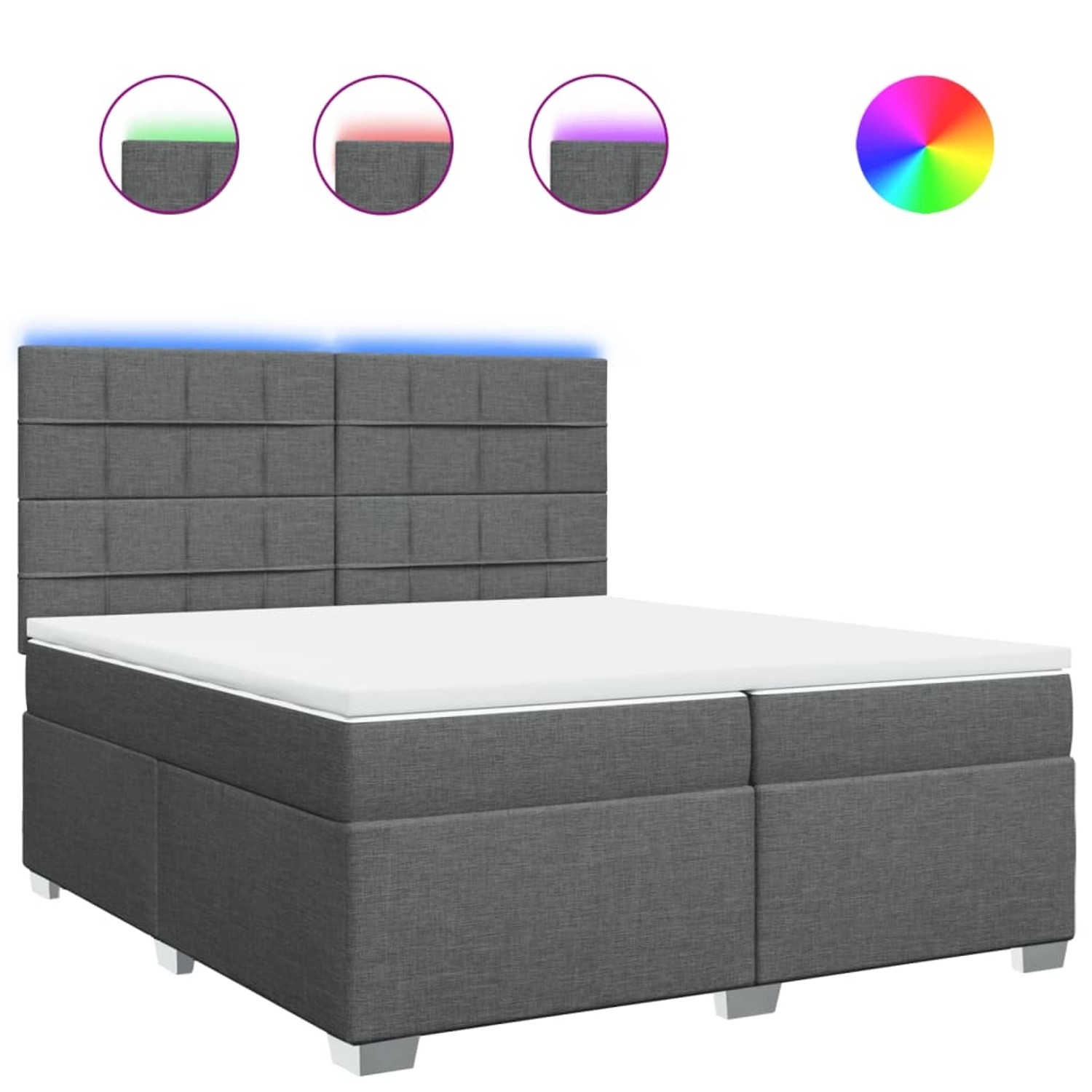 vidaXL Boxspringbett mit Matratze Dunkelgrau 200x200 cm Stoff 3292896 günstig online kaufen