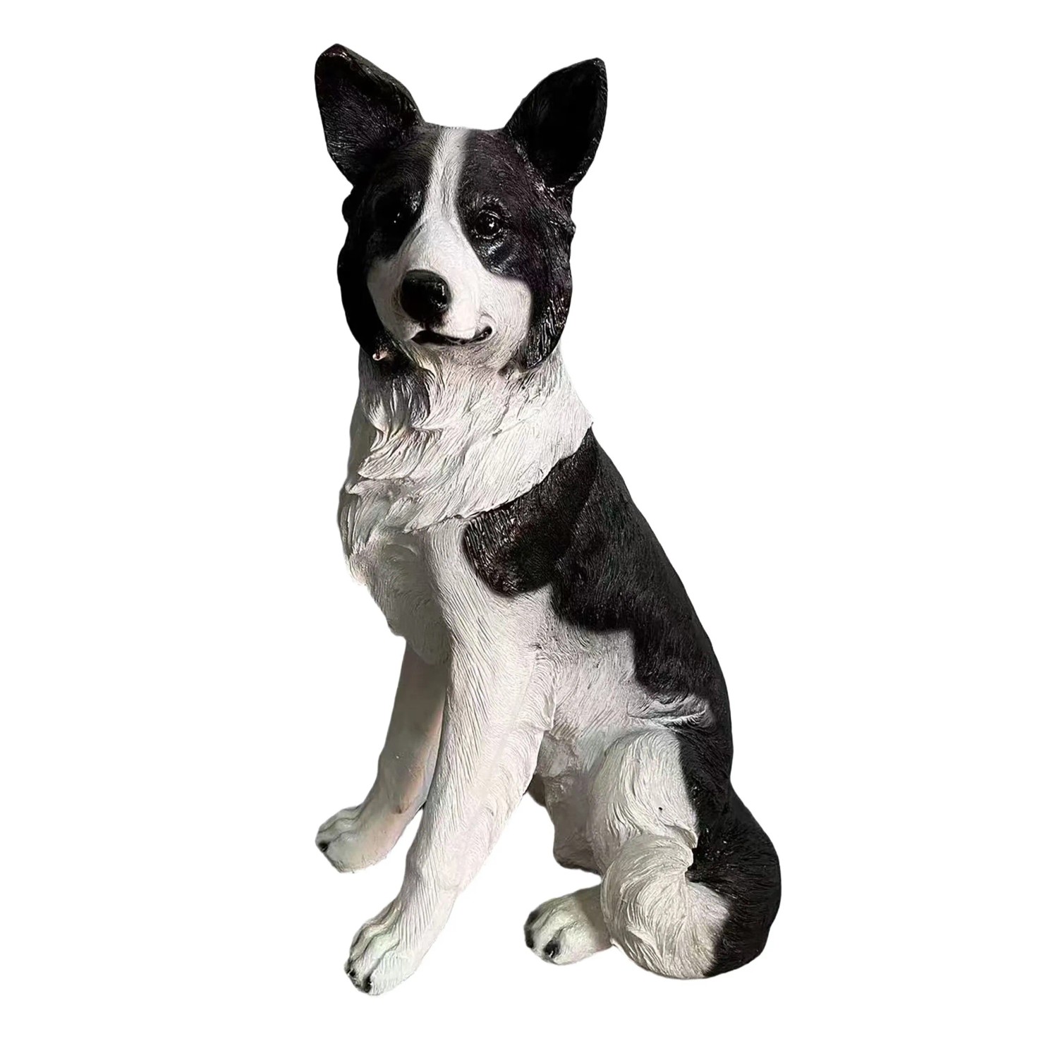 Relaxdays Gartenfigur Hund Polyresin Fiberglas Naturfarben Collie Wetterbeständig Frostfest 68 cm x 34,5 cm x 43 cm