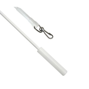 2er-Pack Gardinia Schleuderstab aus Metall, weiß, 100 cm, mit Haken zum einfachen Aufziehen von Gardinen.