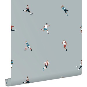 ESTAhome Tapete Fußballspieler Hellblau 50 X 900 Cm 131280