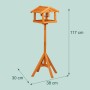 Relaxdays Vogelfutterhaus mit Ständer Tannenholz Orange Imprägniert 117 cm x 50 cm x 50 cm 2,3 kg_4