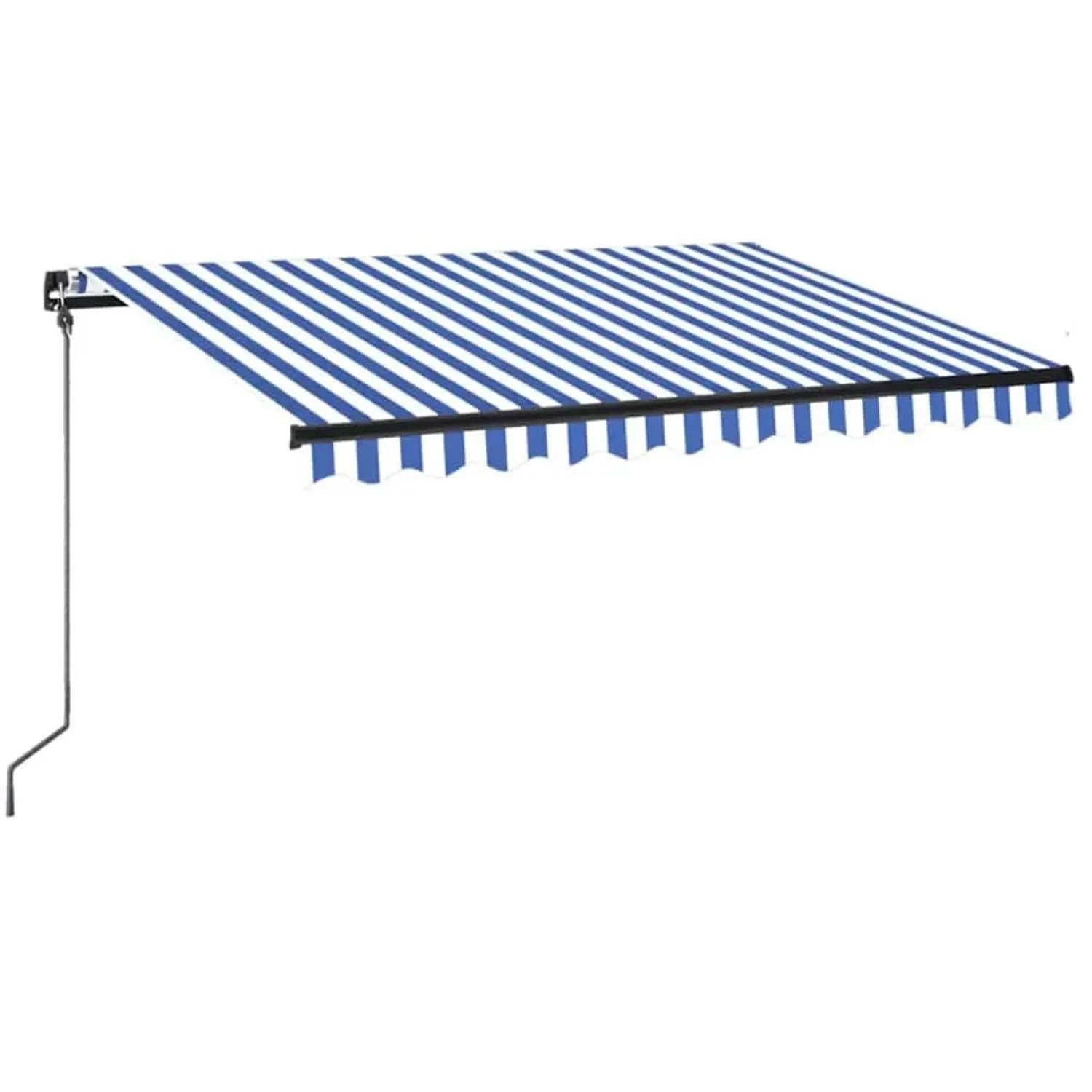 vidaXL Markise Manuell Einziehbar mit LED 350x250 cm Blau und Weiß 3069081