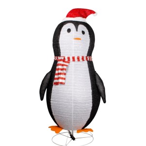 Lex XXXL LED Weihnachtsfigur 180 cm Pinguin Figur Beleuchtet Weihnachtsdeko Timer