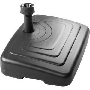 Anthrazitfarbener Schneider Balkonschirmständer aus PE, 25 l Füllvolumen.