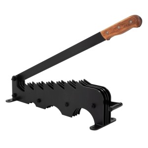 ECD Germany Holzspalter, manuell, aus Gusseisen, schwarz, mit Holzgriff zur Wandmontage.