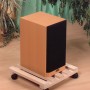 Eckiger Pflanzenroller aus Buche (35x35 cm) mit Lautsprecher, für einfaches Umstellen von Pflanzen.