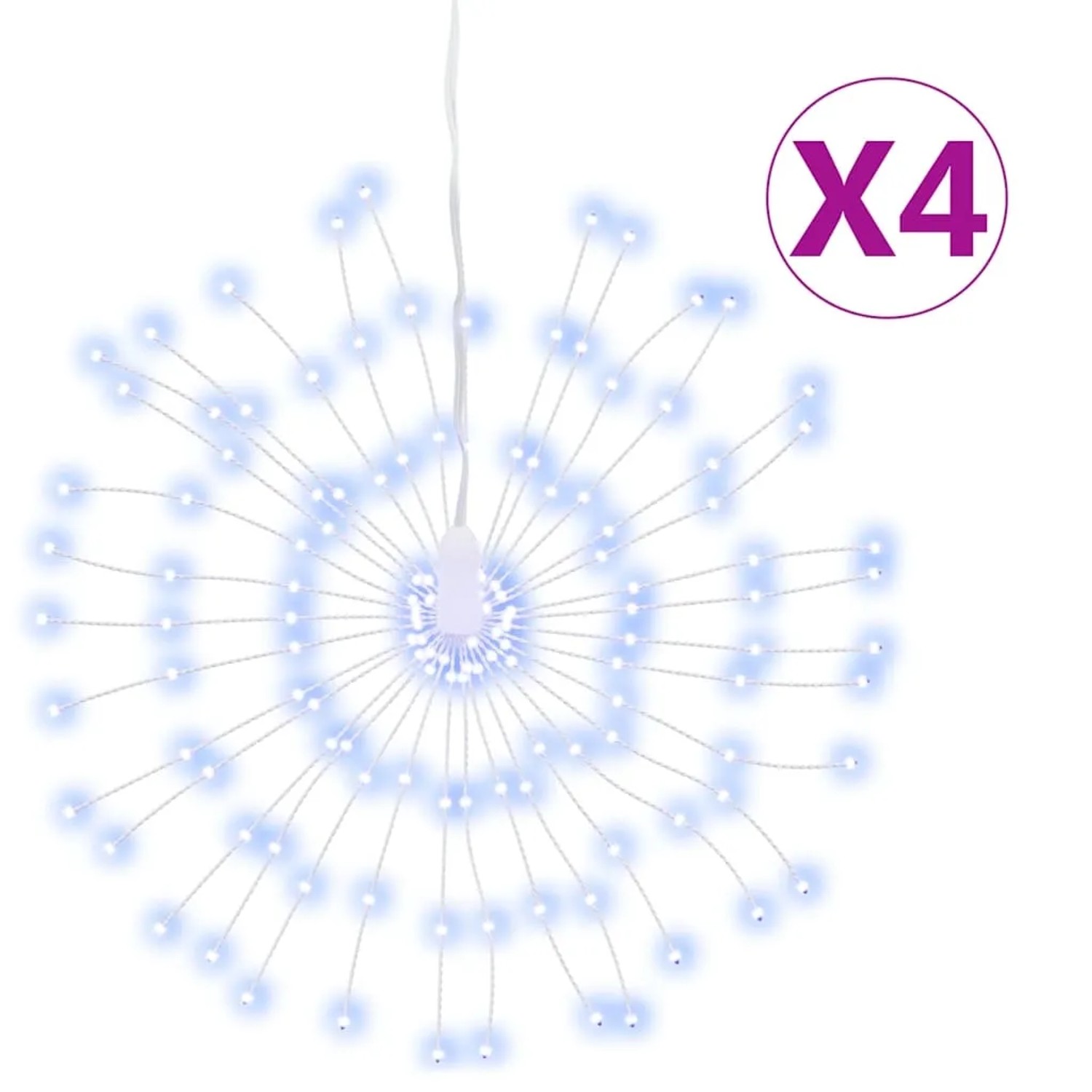 vidaXL Weihnachtsbeleuchtungen Feuerwerk 4 Stk 140 LEDs Kaltweiß 17cm 356222_3