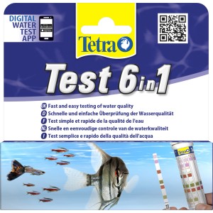 Tetra Wassertest 6in1 für Aquarien: Teststreifen zur schnellen Bestimmung der Wasserqualität.