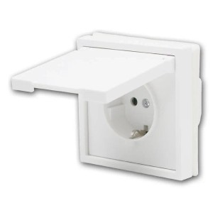 McPower SHALLOW Steckdose IP44 Weiß 250V16A mit Rahmen