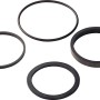 Dichtungs-Set für Siphons, bestehend aus 4 schwarzen Gummidichtungen in verschiedenen Größen.