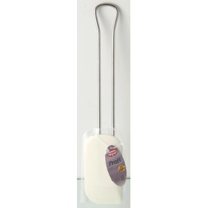 Dr. Oetker Profi Teigschaber, 26 cm, silber-weiß, aus Edelstahl und Silikon.