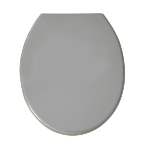 MSV WC-Sitz Grau, Kunststoffscharniere, 45x37x5,6 cm. WC-Sitz für Standard-WCs.