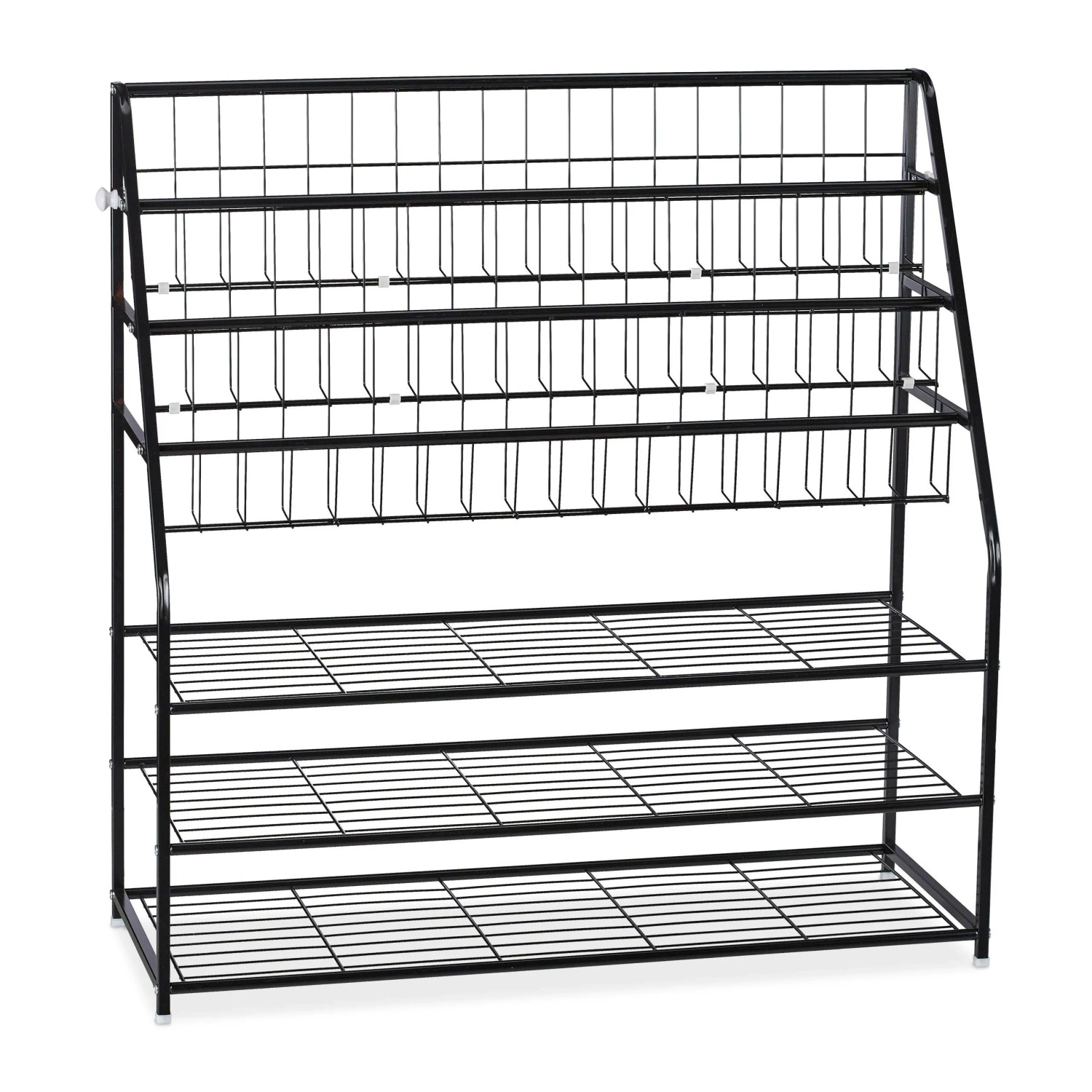 Relaxdays Zeitschriftenregal Metall Schwarz XL Freistehend 96 cm x 97 cm x 37 cm 5,7 kg
