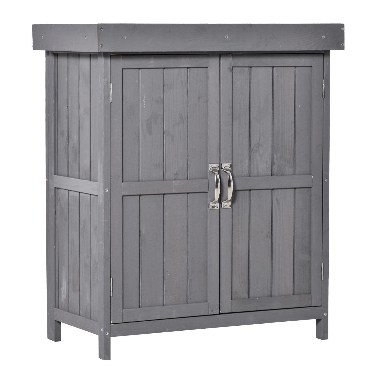 Thumbnail - Outsunny Gartenschrank mit Doppeltür 2 Fächern 74 x 43 x 88 cm