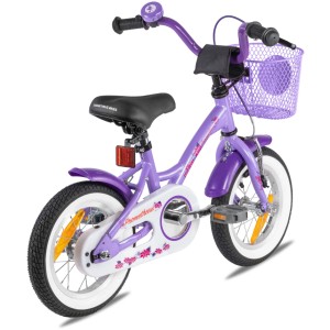 PROMETHEUS BIKES Kinderfahrrad 12 Zoll ab 3 Jahre mit Stützrädern und Rücktrittbremse Violett