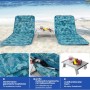 Costway 2er Set Strandmatte mit Beistelltisch Kopfkissen Türkisblau_6