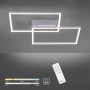 Moderne, dimmbare LED Deckenleuchte Iven aus Stahl, 75,5x56,2cm, mit Fernbedienung.