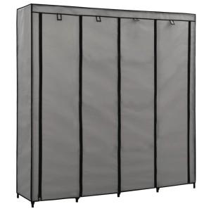Grauer vidaXL Kleiderschrank mit 4 Fächern, 175x45x170 cm. Praktische Aufbewahrung für Kleidung.