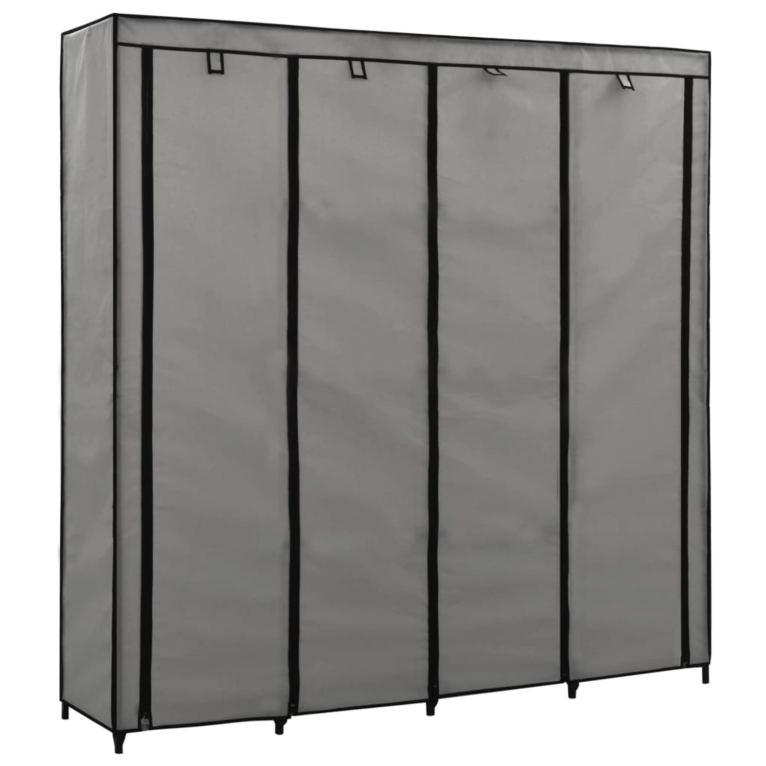 vidaXL Kleiderschrank mit 4 Fächern Grau 175 x 45 x 170 cm