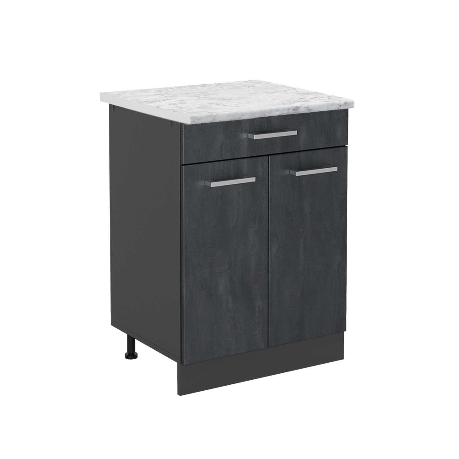 Vicco Küchenunterschrank R-Line Schwarz Beton/Anthrazit 80 cm AP Marmor