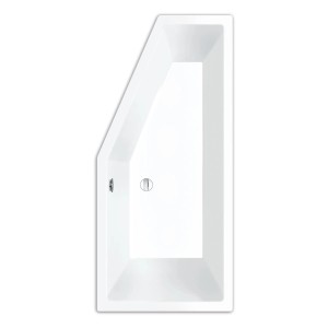 Weiße Steinkamp Raumsparbadewanne, 180x80 cm, Life Ausführung Links. Rechteckige Acryl Badewanne.