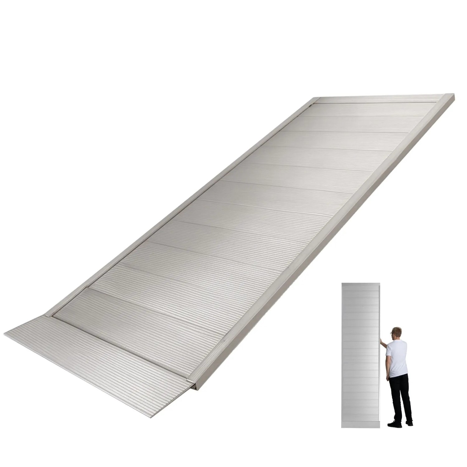 TRUTZHOLM 1 x Breitrampe 305 x 80 cm Traglast 600 kg Alu Grau Geriffelt
