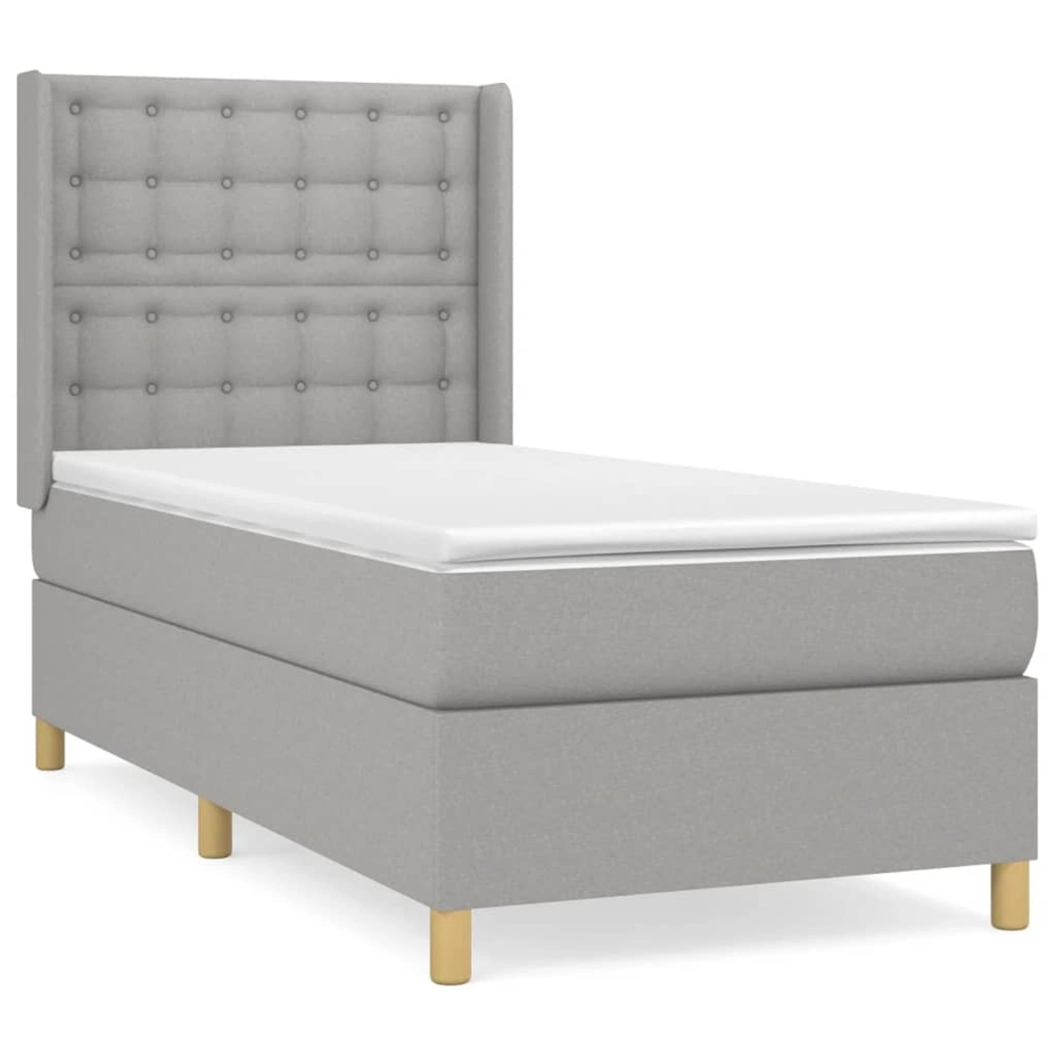 Vidaxl Boxspringbett Mit Matratze Hellgrau 100x200 Cm Stoff günstig online kaufen