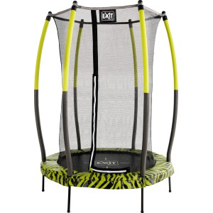 EXIT Tiggy Junior Trampolin, schwarz-grün, Ø140cm mit Sicherheitsnetz für Kinder von 3-5 Jahren.