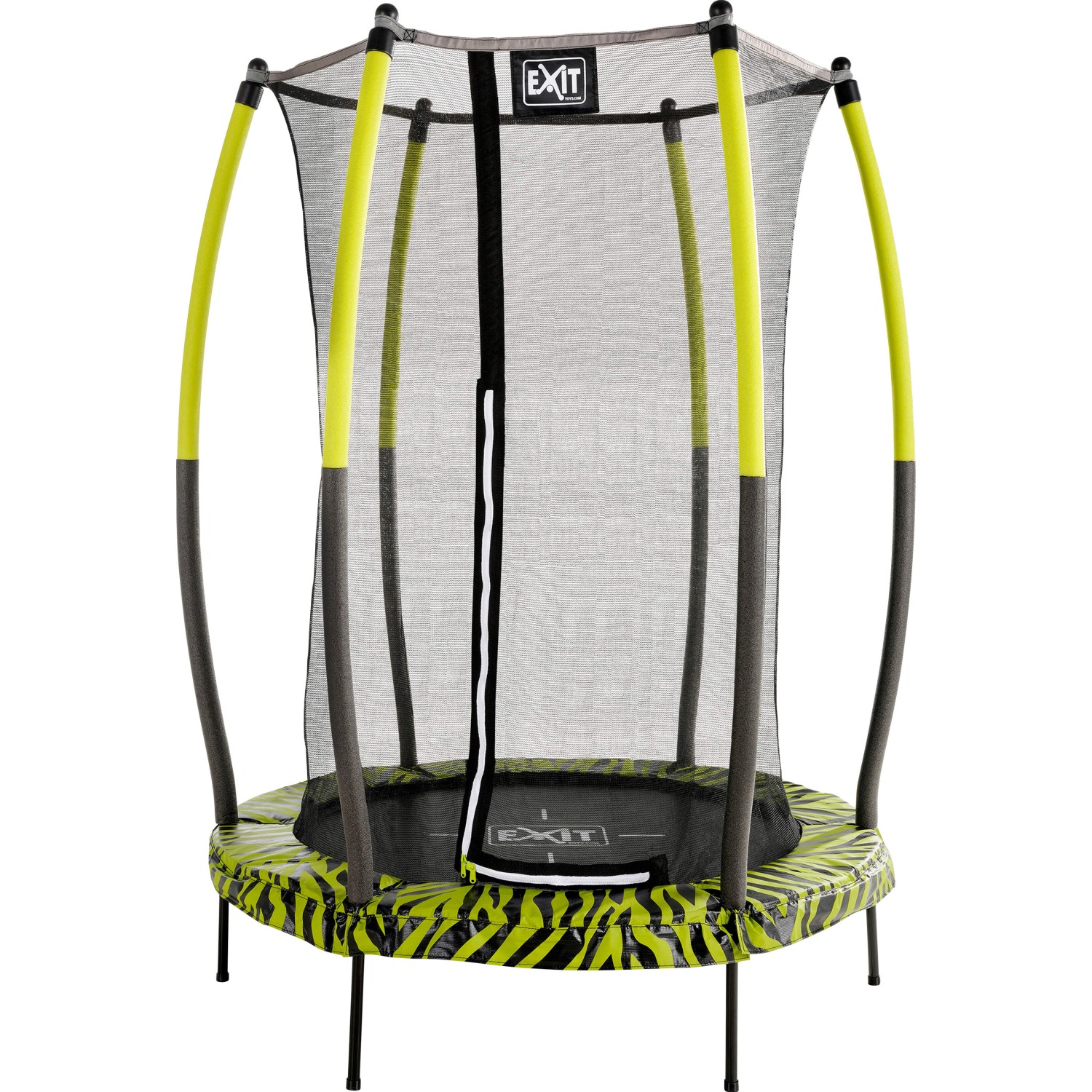 EXIT Tiggy junior Trampolin Schwarz-Grün Ø140cm m. Sicherheitsnetz