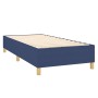 Blaues vidaXL Boxspringbett 100x200 cm mit Holzlattenrost und Füßen.