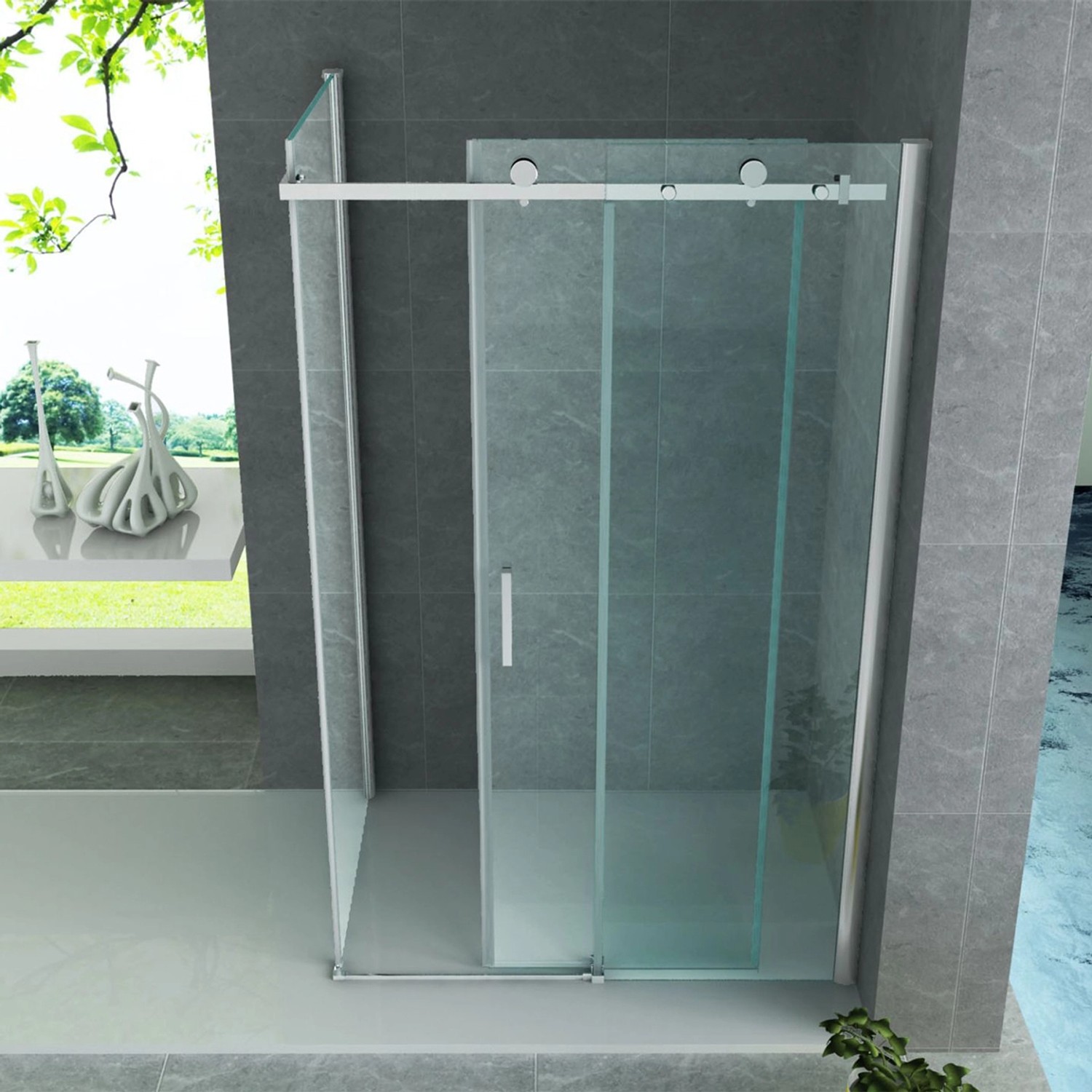 Aloni Duschkabine Schiebetüren 8mm 80x120x195cm