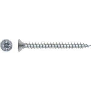 Senkkopf Spanplattenschraube, Ø 3x25 mm, PZ-Antrieb, 50 Stück, verzinkt.