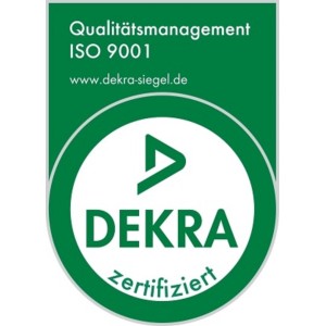 DEKRA Siegel für Qualitätsmanagement ISO 9001 für Stema Anhänger.