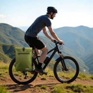 Wiltec Gepäckträgertasche Oliv 25L Fahrradtasche Rucksack Gepäcktasche
