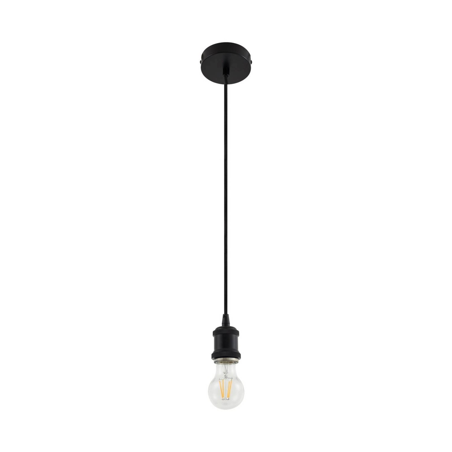 Lindby Pendelleuchte Hattie 10034032 Modern in Schwarz aus Aluminium 1-flammig E27 Wohnzimmerleuchte
