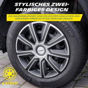 Michelin Radzierblende Louise, 13 Zoll, silber/schwarz. Radblende aus ABS-Kunststoff.