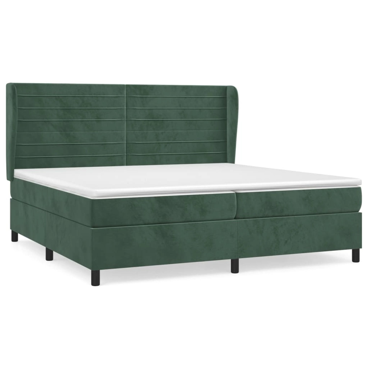 vidaXL Boxspringbett mit Matratze Dunkelgrün 200x200 cm Samt 3129294 günstig online kaufen