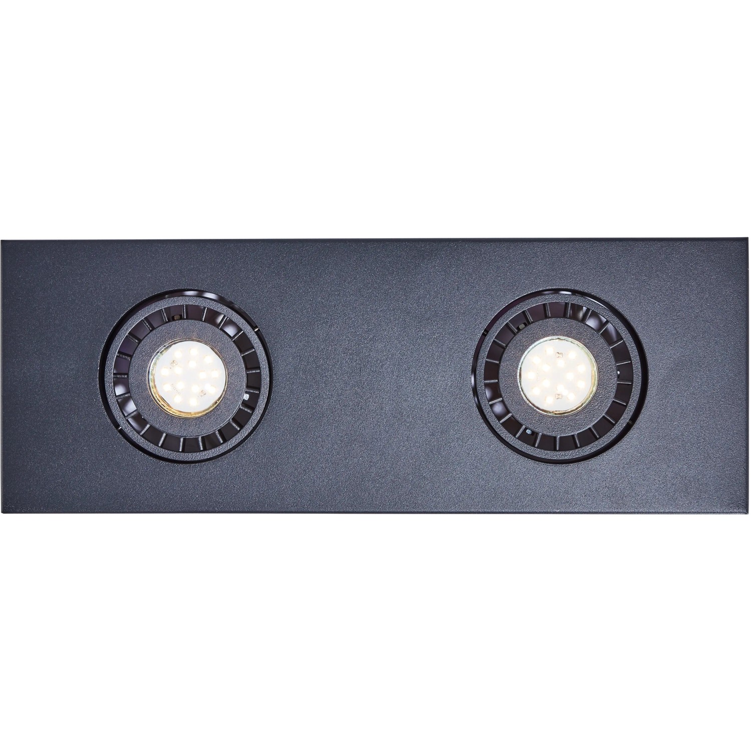 Schwarze, 2-flammige LED-Deckenleuchte Doro von Brilliant für Innenräume.