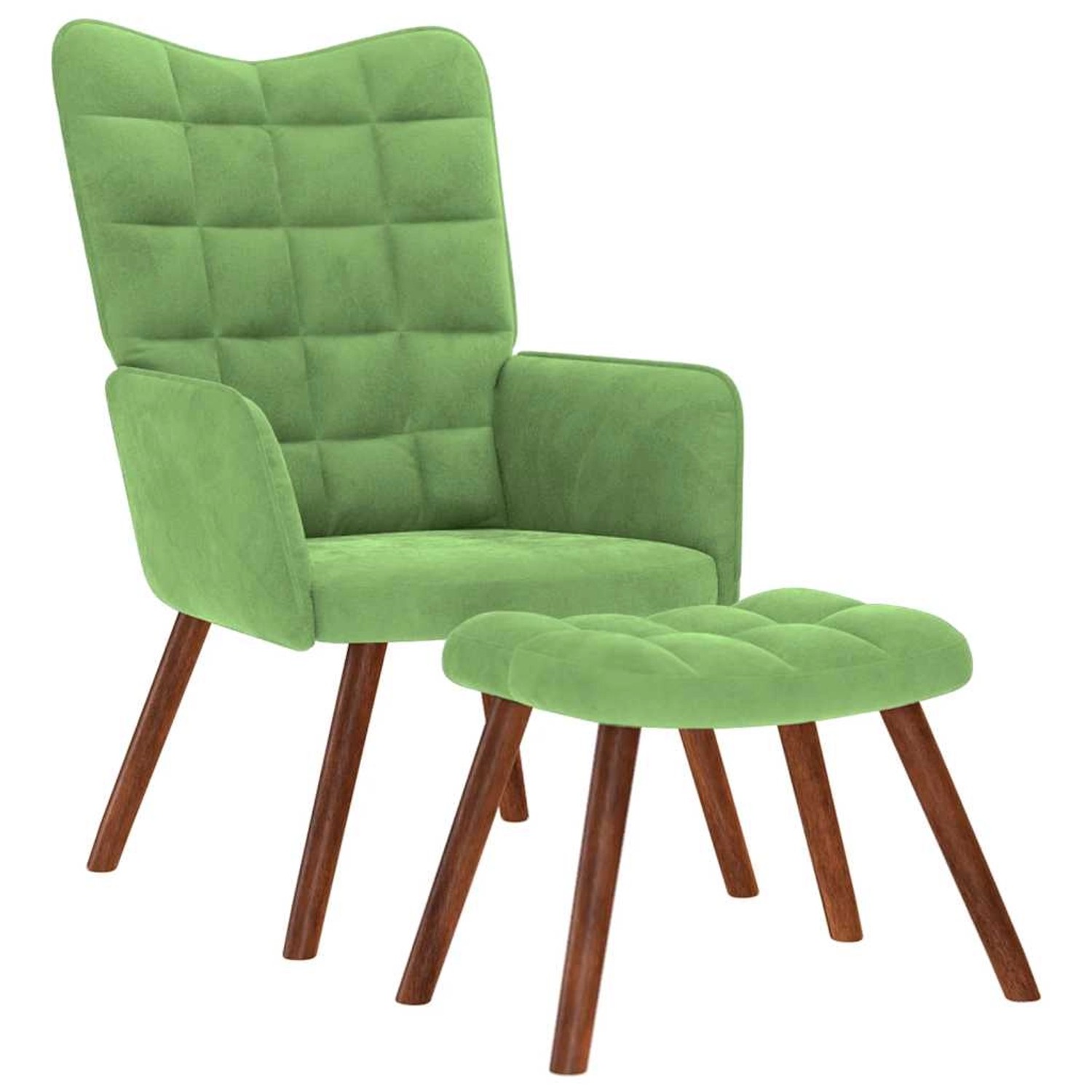 vidaXL Relaxsessel mit Hocker Hellgrün Samt 4016824 günstig online kaufen